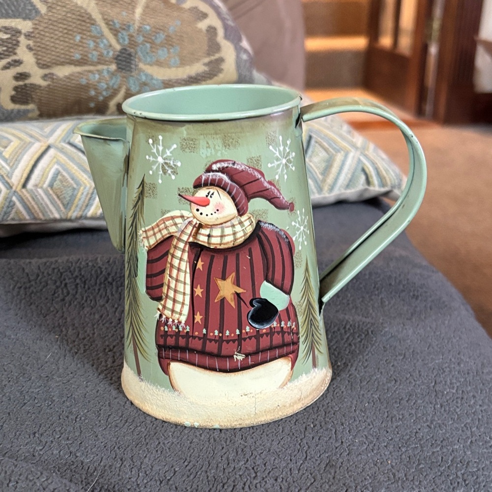 Festive Snowman Pitcher/Candle Holder